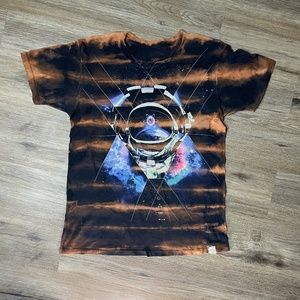 Tie-Dye Black Graphic Tee astronaut galaxy desing